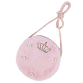 Faxianther Little Girls Messenger Bags Cute Plush Princess Cross Body Bag Mini Travel Party Shoulder Bags Coin Purse Pouch Small Wallet Handbag Crossbody Bag Christmas Birthday Gift